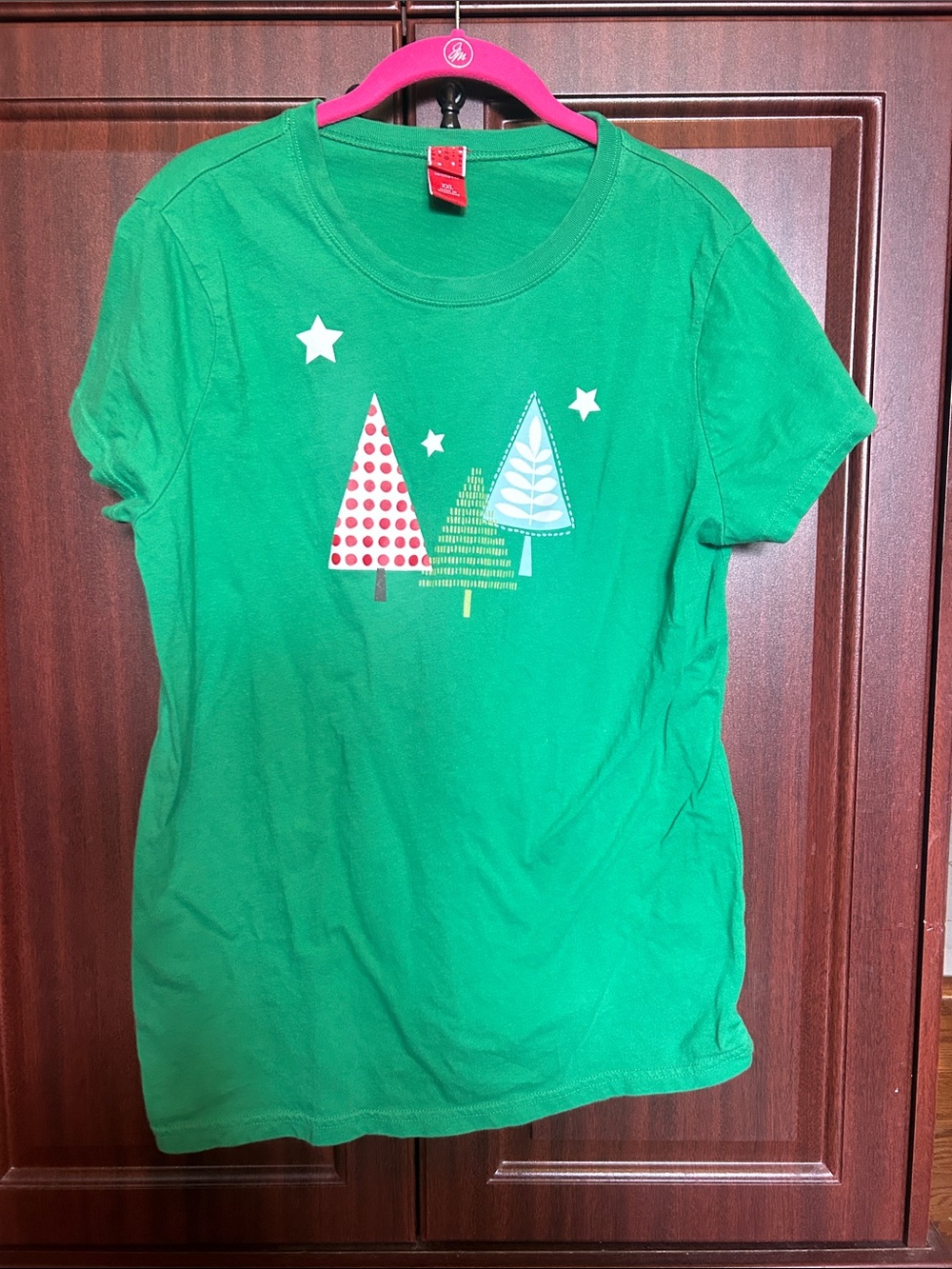 Source Unknown Green Short Sleeve Tee with Tree Graphic